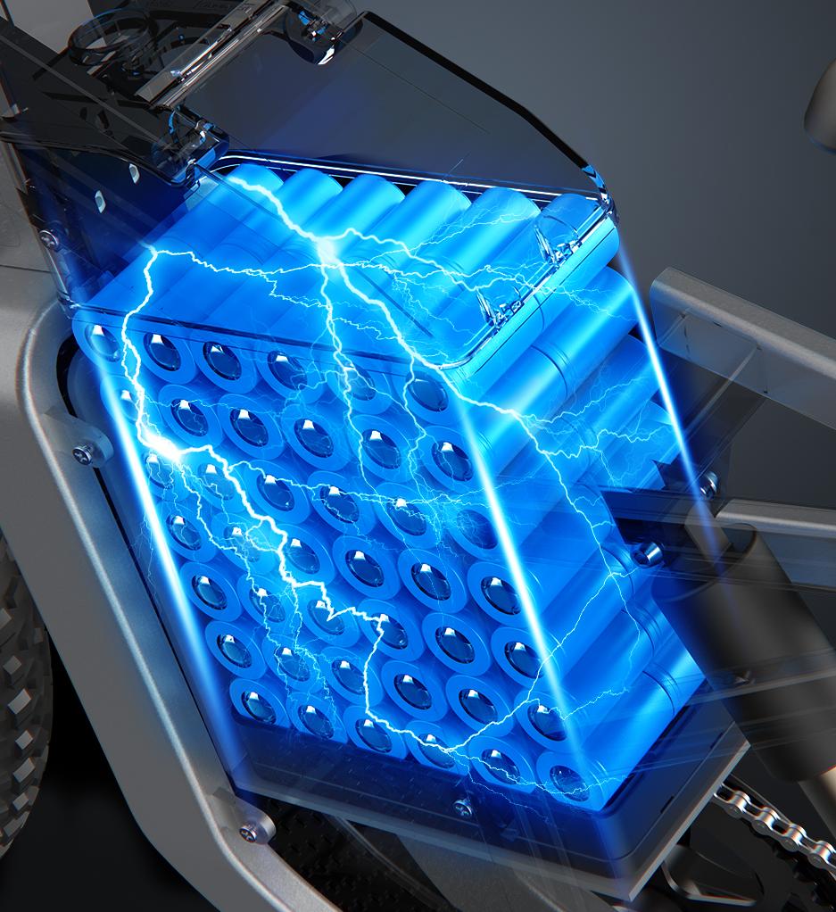 EKX X20 high-capacity 48V 35Ah lithium-ion battery pack for long-range electric bike performance.